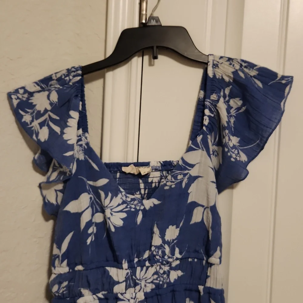 Blue floral dress open back - Picture 4 of 6